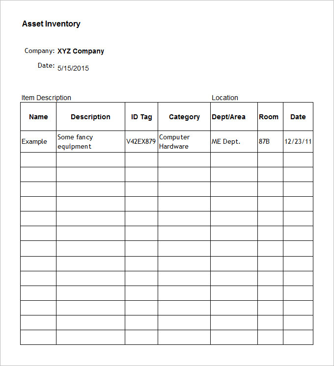 iso 27002 it asset inventory checklist 27001